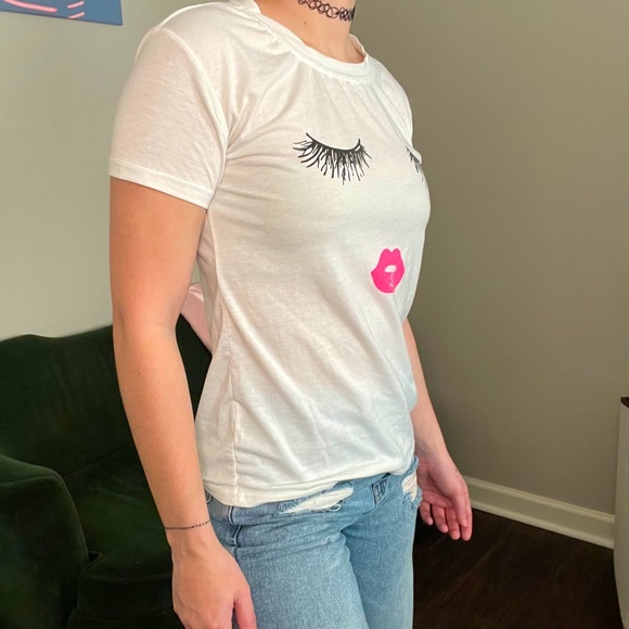 Short sleeve white graphic T-shirt - Picture 3 of 4